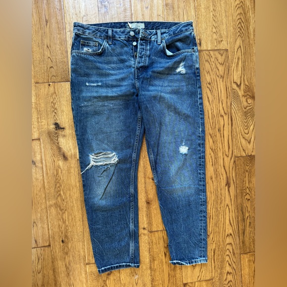 Topshop Other - Topshop Moto Hayden  Relaxed Blue Jeans sz  W 30 L 32